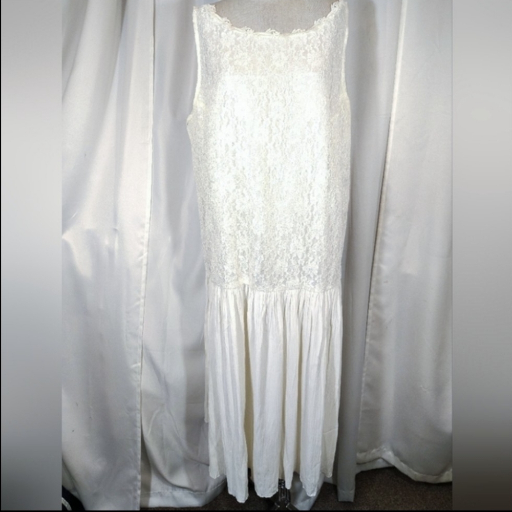 2 Pc:Fitting Image Vintage Long Sleeve Jacket+Sleeveless Maxi Dress, Ivory, 18 - Picture 9 of 16